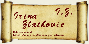 Irina Zlatković vizit kartica